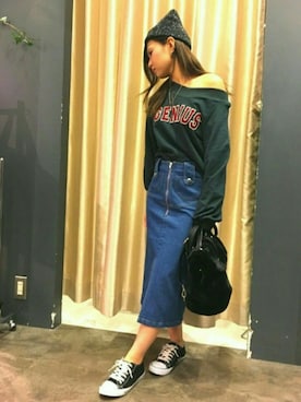 「SpRay（スプレイ）のアイテム（帽子）」を使った、SpRay 大和郡山さん（レディース・155cm）の冬コーディネート