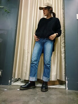 「SpRay（スプレイ）のアイテム（帽子）」を使った、SpRay 大和郡山さん（レディース・158cm）の冬コーディネート