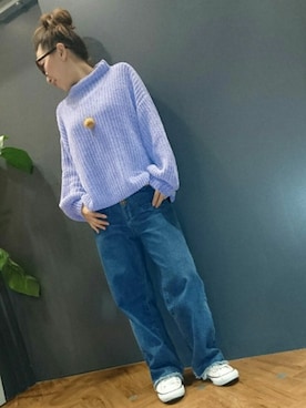 「SpRay（スプレイ）のアイテム（パンツ）」を使った、SpRay 大和郡山さん（レディース・153cm）の冬コーディネート