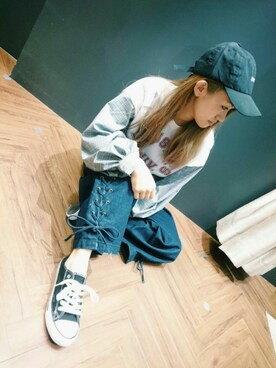「SpRay（スプレイ）のアイテム（帽子）」を使った、SpRay 大和郡山さん（レディース・152cm）の冬コーディネート