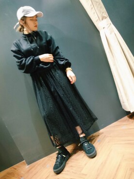 「SpRay（スプレイ）のアイテム（帽子）」を使った、SpRay 大和郡山さん（レディース・158cm）の冬コーディネート
