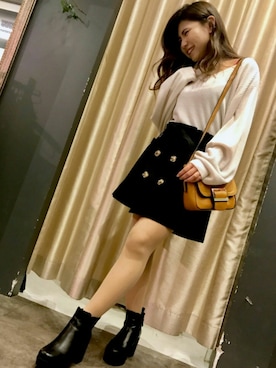 「SpRay（スプレイ）のアイテム（バッグ）」を使った、SpRay 大和郡山さん（レディース・155cm）の冬コーディネート