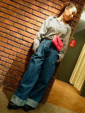 「SpRay（スプレイ）のアイテム（パンツ）」を使った、SpRay 大和郡山さん（レディース・152cm）の冬コーディネート