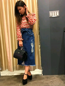 「SpRay（スプレイ）のアイテム（トップス）」を使った、SpRay 大和郡山さん（レディース・155cm）の冬コーディネート