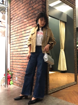 「SpRay（スプレイ）のアイテム（ミリタリージャケット）」を使った、SpRay 大和郡山さん（レディース・158cm）の春コーディネート