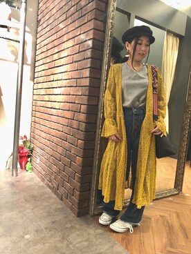 「SpRay（スプレイ）のアイテム（アクセサリー）」を使った、SpRay 大和郡山さん（レディース・153cm）の春コーディネート