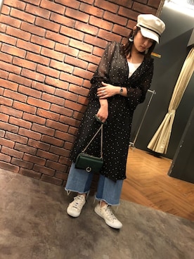 「SpRay（スプレイ）のアイテム（帽子）」を使った、SpRay 大和郡山さん（レディース・158cm）の春コーディネート