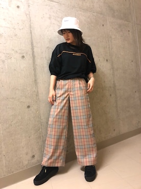 「SpRay（スプレイ）のアイテム（帽子）」を使った、SpRay 大和郡山さん（レディース・158cm）の春コーディネート