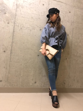 「SpRay（スプレイ）のアイテム（帽子）」を使った、SpRay 大和郡山さん（レディース・155cm）の春コーディネート