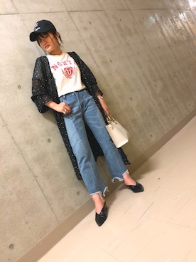 「SpRay（スプレイ）のアイテム（帽子）」を使った、SpRay 大和郡山さん（レディース・158cm）の春コーディネート