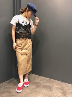 「SpRay（スプレイ）のアイテム（アンサンブル）」を使った、SpRay 大和郡山さん（レディース・155cm）の春コーディネート