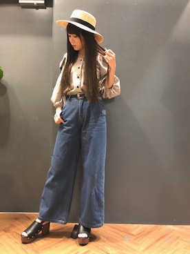 「SpRay（スプレイ）のアイテム（帽子）」を使った、SpRay 大和郡山さん（レディース・155cm）の春コーディネート