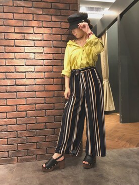 「SpRay（スプレイ）のアイテム（帽子）」を使った、SpRay 大和郡山さん（レディース・155cm）の春コーディネート