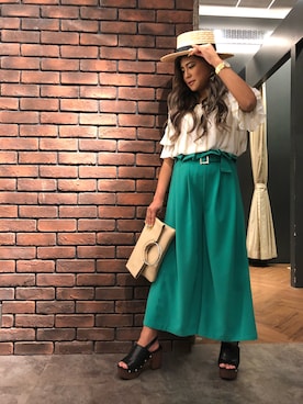 「SpRay（スプレイ）のアイテム（帽子）」を使った、SpRay 大和郡山さん（レディース・155cm）の春コーディネート