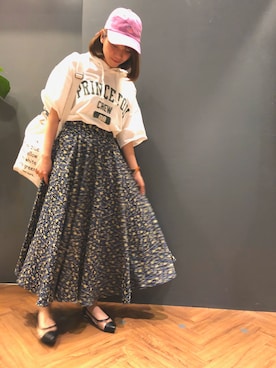 「SpRay（スプレイ）のアイテム（帽子）」を使った、SpRay 大和郡山さん（レディース・152cm）の春コーディネート
