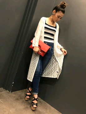 「SpRay（スプレイ）のアイテム（パンツ）」を使った、SpRay 大和郡山さん（レディース・153cm）の春コーディネート