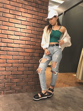 「SpRay（スプレイ）のアイテム（ブルゾン）」を使った、SpRay 大和郡山さん（レディース・155cm）の春コーディネート
