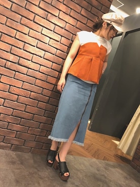 「SpRay（スプレイ）のアイテム（帽子）」を使った、SpRay 大和郡山さん（レディース・158cm）の春コーディネート
