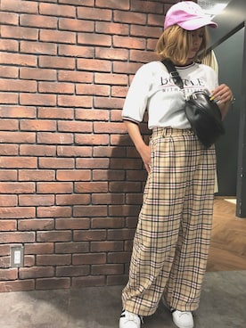 「SpRay（スプレイ）のアイテム（帽子）」を使った、SpRay 大和郡山さん（レディース・156cm）の春コーディネート
