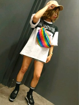 「SpRay（スプレイ）のアイテム（帽子）」を使った、SpRay 大和郡山さん（レディース・153cm）の春コーディネート