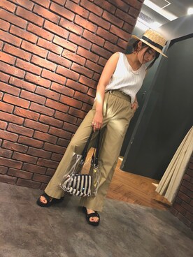 「SpRay（スプレイ）のアイテム（帽子）」を使った、SpRay 大和郡山さん（レディース・158cm）の春コーディネート