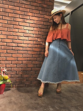 「SpRay（スプレイ）のアイテム（帽子）」を使った、SpRay 大和郡山さん（レディース・155cm）の春コーディネート