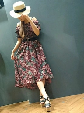 「SpRay（スプレイ）のアイテム（ワンピース/ドレス）」を使った、SpRay 大和郡山さん（レディース・153cm）の春コーディネート