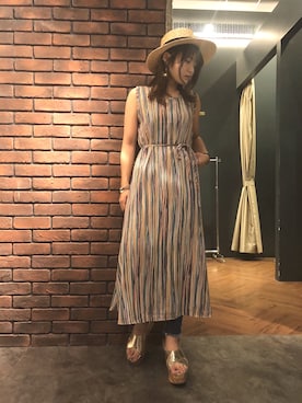 「SpRay（スプレイ）のアイテム（パンツ）」を使った、SpRay 大和郡山さん（レディース・158cm）の夏コーディネート