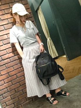 「SpRay（スプレイ）のアイテム（パンツ）」を使った、SpRay 大和郡山さん（レディース・153cm）の夏コーディネート
