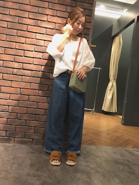 「SpRay（スプレイ）のアイテム（パンツ）」を使った、SpRay 大和郡山さん（レディース・152cm）の夏コーディネート