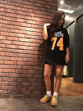 「SpRay（スプレイ）のアイテム（パンツ）」を使った、SpRay 大和郡山さん（レディース・153cm）の夏コーディネート