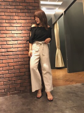 「SpRay（スプレイ）のアイテム（パンツ）」を使った、SpRay 大和郡山さん（レディース・158cm）の夏コーディネート