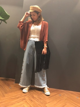 「SpRay（スプレイ）のアイテム（パンツ）」を使った、SpRay 大和郡山さん（レディース・153cm）の夏コーディネート