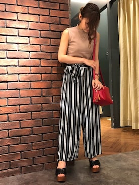 「SpRay（スプレイ）のアイテム（パンツ）」を使った、SpRay 大和郡山さん（レディース・155cm）の夏コーディネート