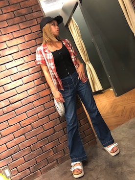 「SpRay（スプレイ）のアイテム（パンツ）」を使った、SpRay 大和郡山さん（レディース・153cm）の夏コーディネート