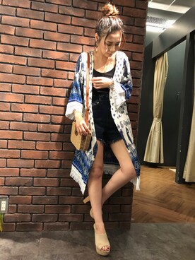 「SpRay（スプレイ）のアイテム（パンツ）」を使った、SpRay 大和郡山さん（レディース・155cm）の夏コーディネート