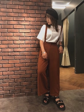 「SpRay（スプレイ）のアイテム（パンツ）」を使った、SpRay 大和郡山さん（レディース・158cm）の夏コーディネート