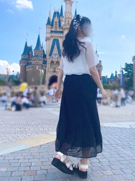 「101匹わんちゃん」｜「アイテム（シャツ/ブラウス）」を使った、ちょこさん（レディース・157cm）の夏コーディネート