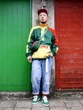 「PUMA」｜「アイテム（トレンチコート）」を使った、ReasonChenさん（メンズ・178cm）の春コーディネート