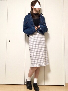 「rps（アールピーエス）のアイテム（デニムジャケット）」を使った、cocona*さん（レディース・167cm）の春コーディネート