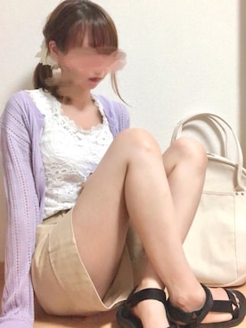 「MERCURYDUO（マーキュリーデュオ）のアイテム（チノパンツ）」を使った、cocona*さん（レディース・167cm）の夏コーディネート