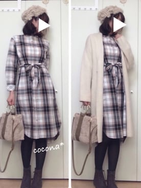 「present（プレゼント）のアイテム（帽子）」を使った、cocona*さん（レディース・167cm）の秋コーディネート