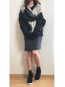 「ストリート服が好き」｜「アイテム（MA-1）」を使った、cocona*さん（レディース・167cm）の秋コーディネート