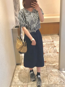 「袖ボリューム」｜「アイテム（腕時計）」を使った、cocona*さん（レディース・168cm）の夏コーディネート