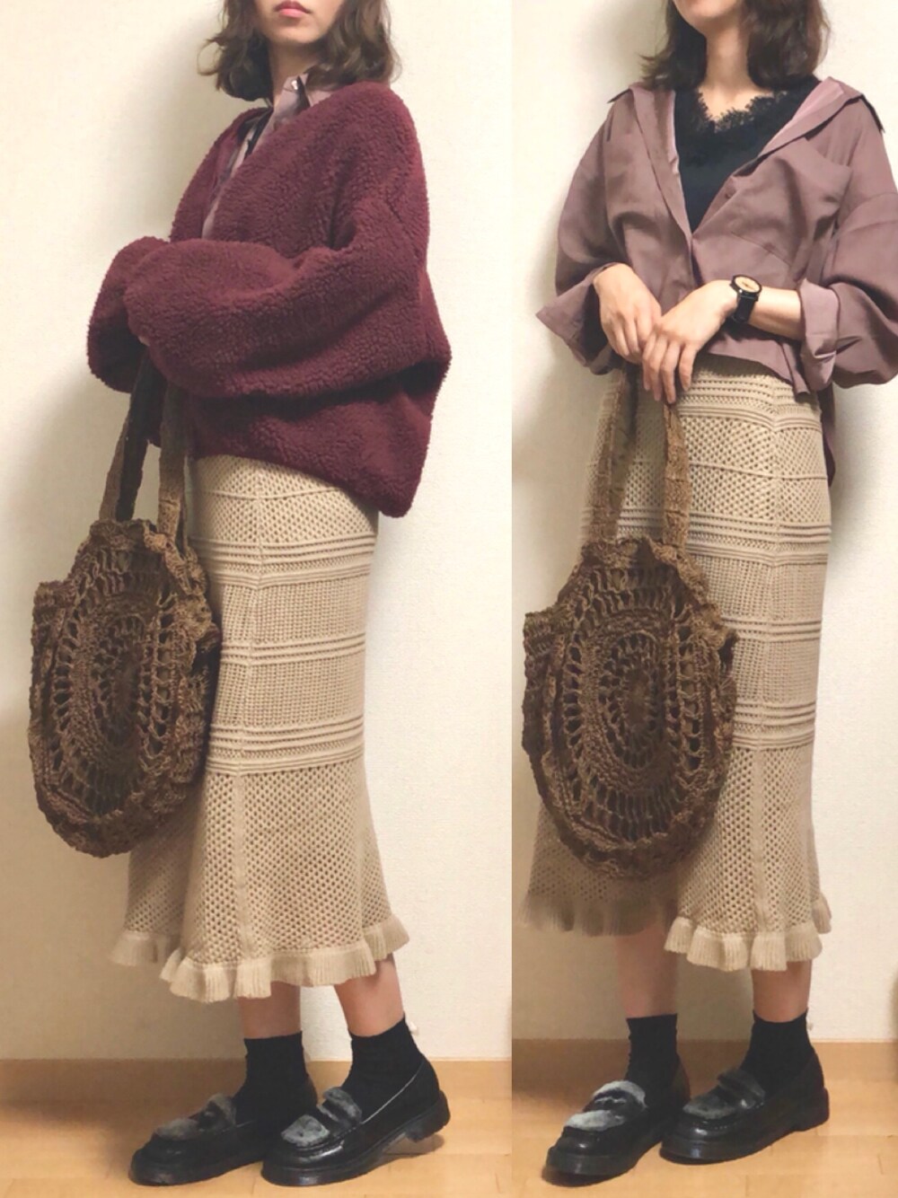 GRL（グレイル）の「透かし編みニットスカート（スカート）」 - WEAR