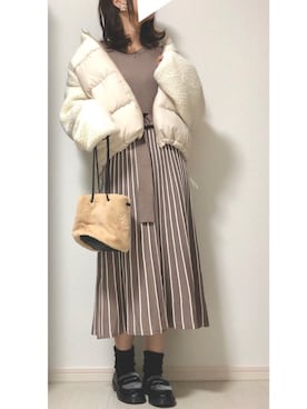 「one after another NICE CLAUP（ワンアフターアナザーナイスクラップ）のアイテム（ブルゾン）」を使った、cocona*さん（レディース・167cm）の冬コーディネート