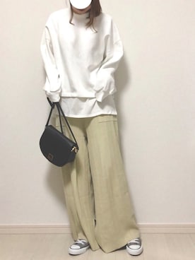 「リブニットパンツ」｜cocona*さん（レディース・167cm）の春コーディネート