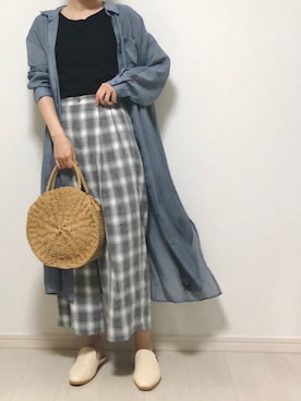 「アイテム（ブラジャー、ブラック系）」を使った、cocona*さん（レディース・167cm）の夏コーディネート