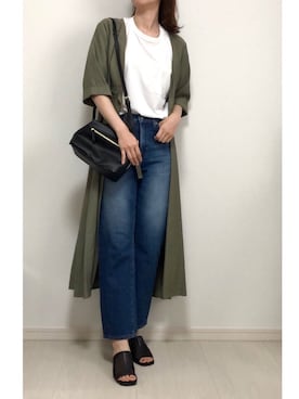 「白Tシャツ×デニム」｜「アイテム（その他）」を使った、cocona*さん（レディース・167cm）の春コーディネート
