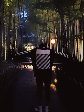 「OFF-WHITE」｜「アイテム（スウェット）」を使った、immens さん（メンズ・180cm）の秋コーディネート